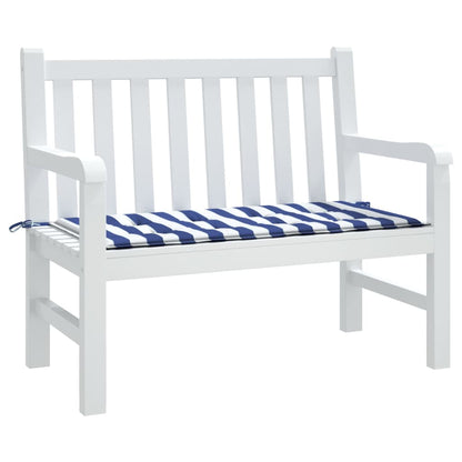 Almofadão p/ banco jardim 120x50x3 cm tecido oxford azul/branco