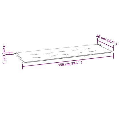 Almofadão p/ banco de jardim 150x50x3 cm tecido oxford turquesa