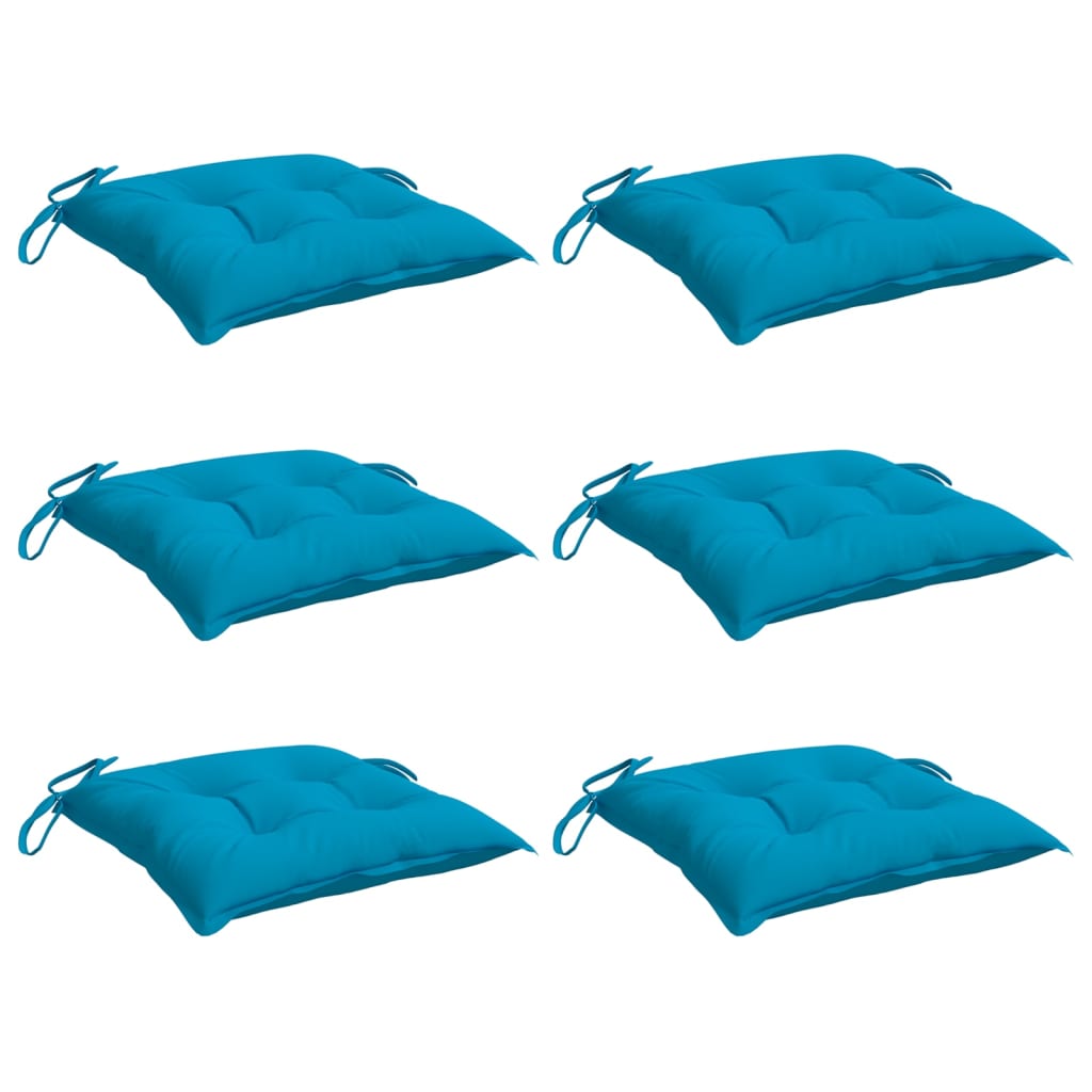 Almofadões de cadeira 6 pcs 40x40x7 cm tecido oxford azul-claro