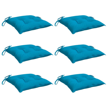 Almofadões de cadeira 6 pcs 40x40x7 cm tecido oxford azul-claro