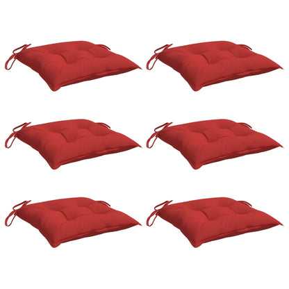 Almofadões de cadeira 6 pcs 40x40x7 cm tecido oxford vermelho