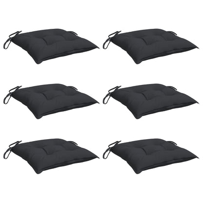 Almofadões de cadeira 6 pcs 40x40x7 cm tecido oxford preto