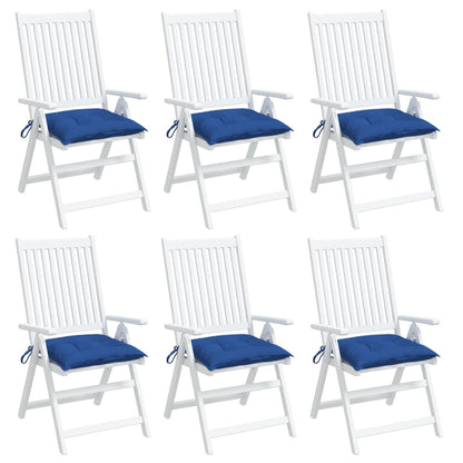 Almofadões de cadeira 6 pcs 40x40x7 cm tecido oxford azul