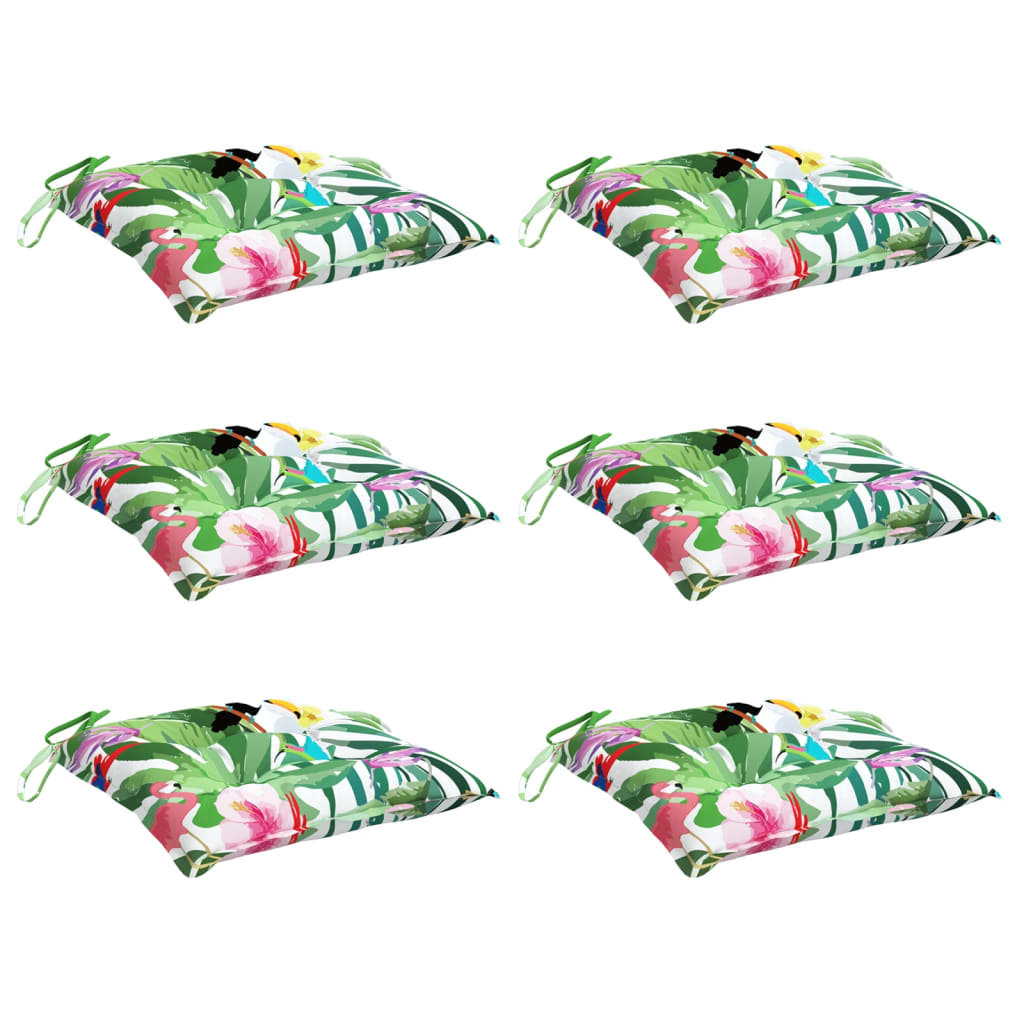 Almofadões para cadeira 6 pcs 40x40x7 cm tecido multicor