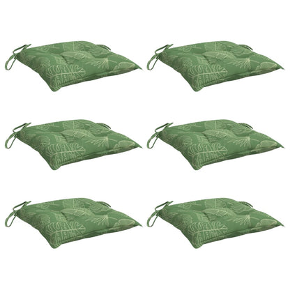 Almofadões para cadeira 6 pcs 40x40x7 cm tecido padrão folhas