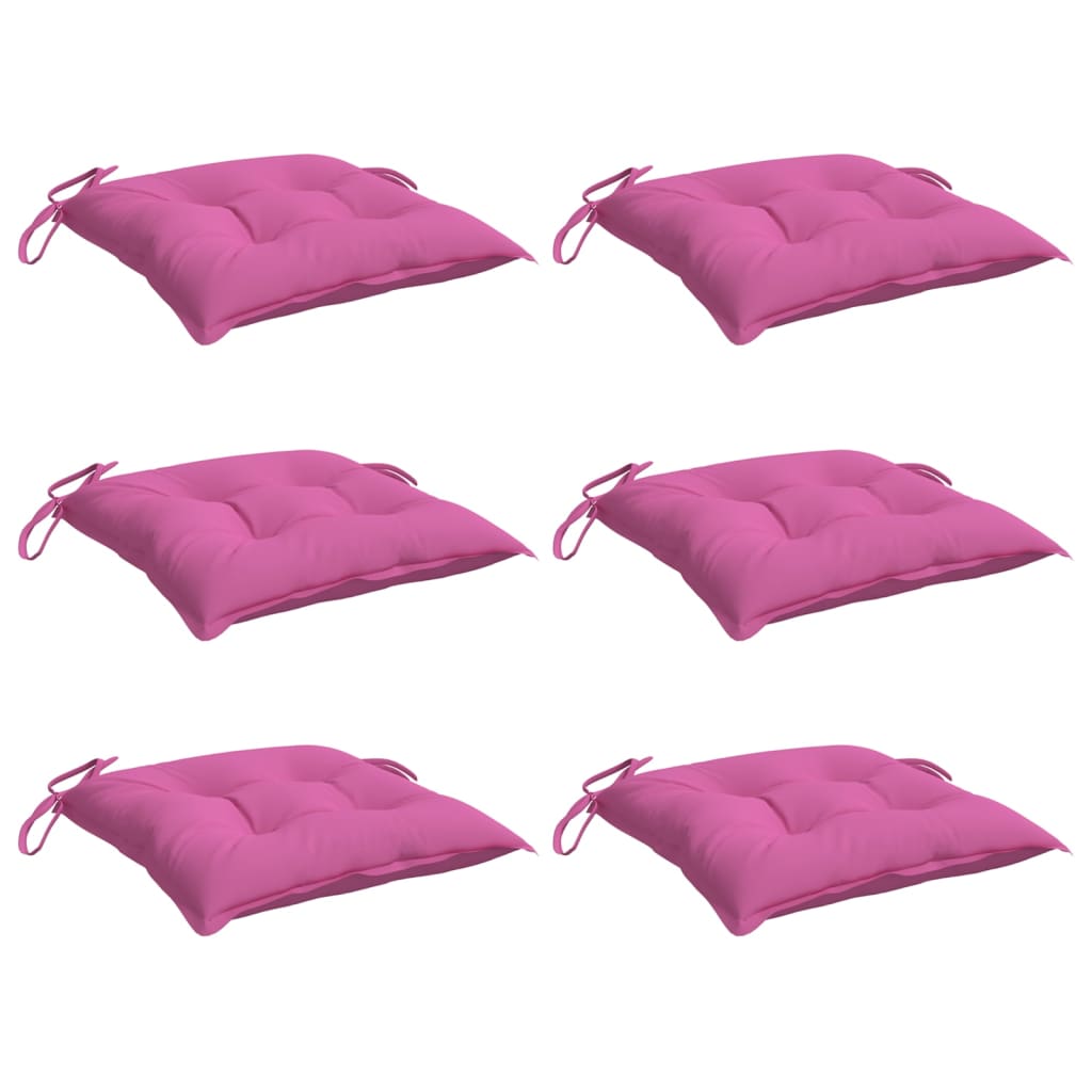 Almofadões para cadeira 6 pcs 40x40x7 cm tecido rosa