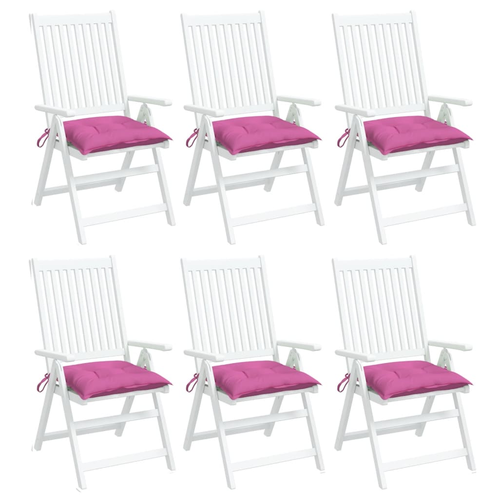 Almofadões para cadeira 6 pcs 40x40x7 cm tecido rosa