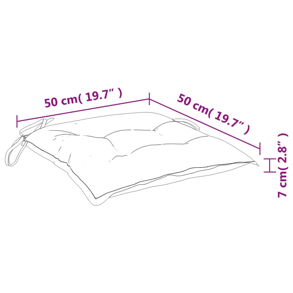 Almofadões de cadeira 2 pcs 50x50x7 cm tecido oxford cinzento