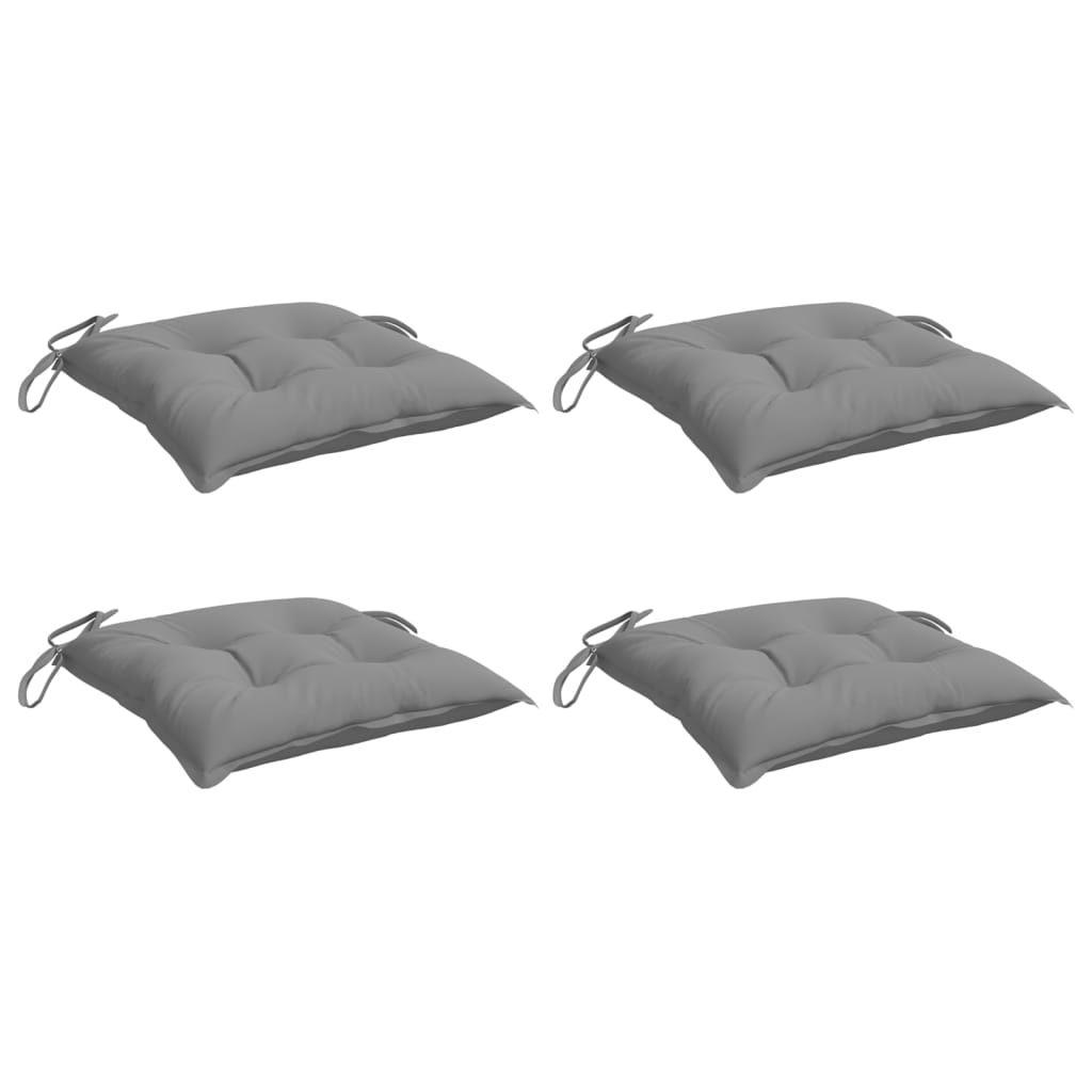 Almofadões de cadeira 4 pcs 50x50x7 cm tecido oxford cinzento