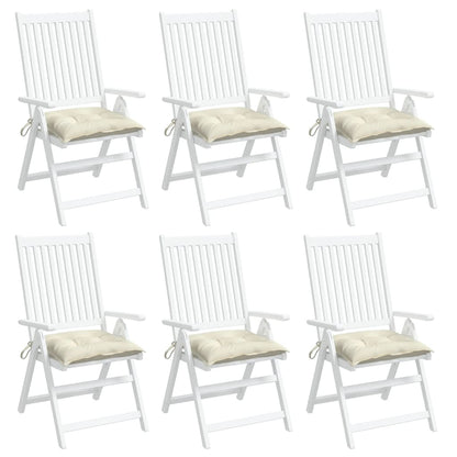 Almofadões de cadeira 6 pcs 50x50x7cm tecido oxford branco nata