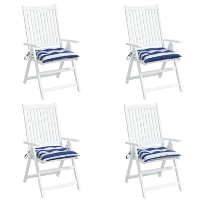 Almofadões p/ cadeira 4 pcs tecido oxford riscas azul/branco