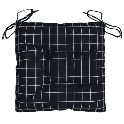 Almofadões p/ cadeira 2pcs tecido oxford padrão xadrez preto