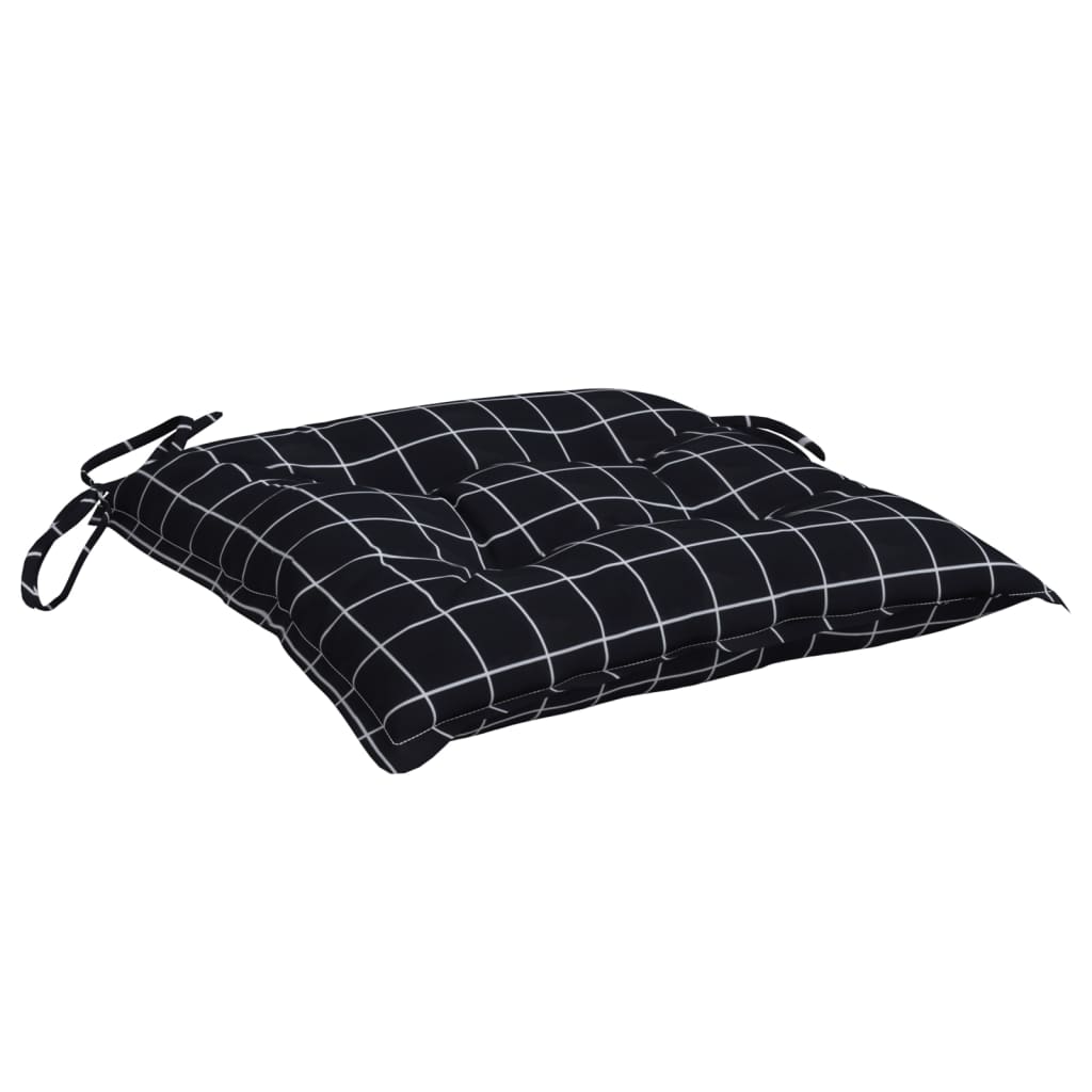 Almofadões p/ cadeira 4pcs tecido oxford padrão xadrez preto