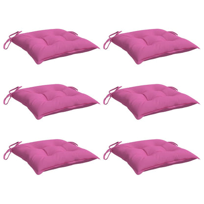 Almofadões de cadeira 6 pcs 50x50x7 cm tecido oxford rosa