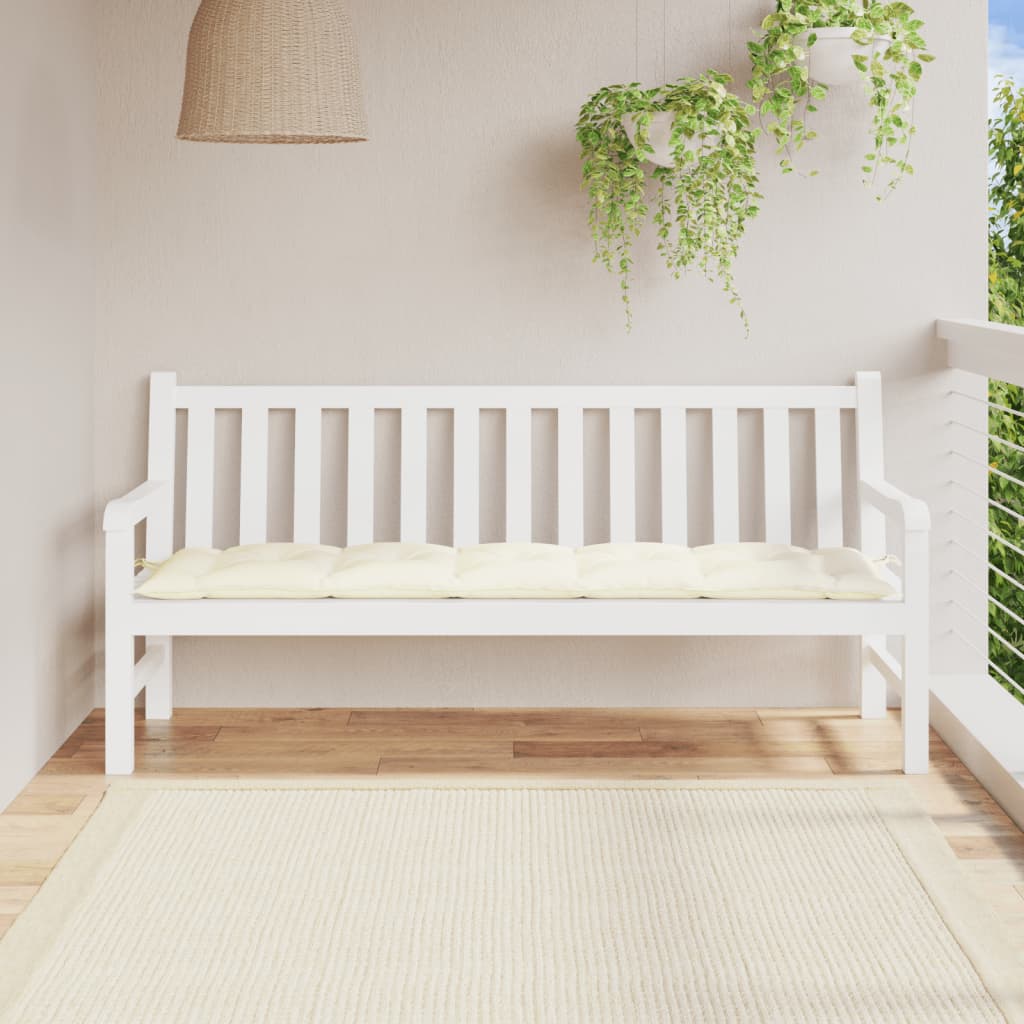 Almofadão p/ banco de jardim 180x50x7cm tecido oxford creme