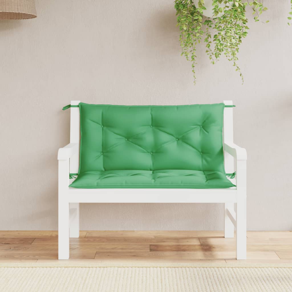 Almofadões banco jardim 2 pcs 100x50x7cm tecido oxford verde