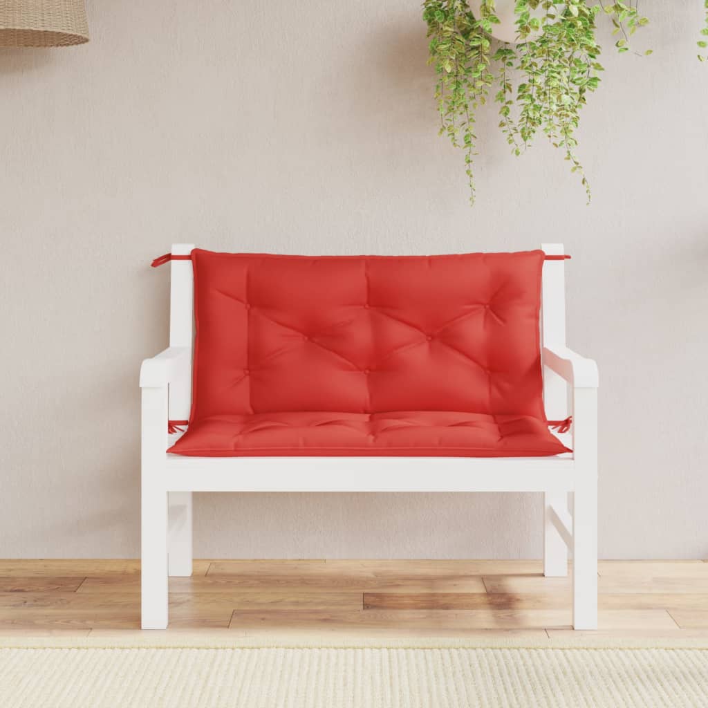 Almofadões banco jardim 2 pcs 100x50x7cm tecido oxford vermelho