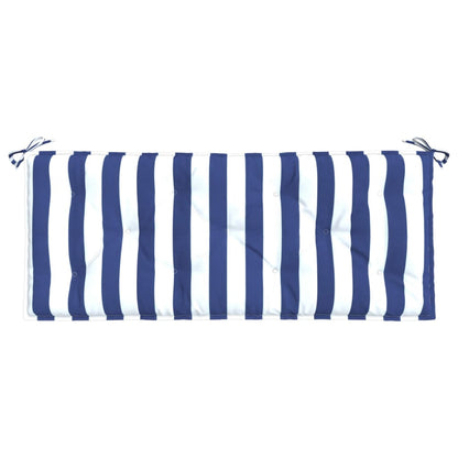 Almofadões p/ banco jardim 2 pcs 120x50x7 cm tecido azul/branco