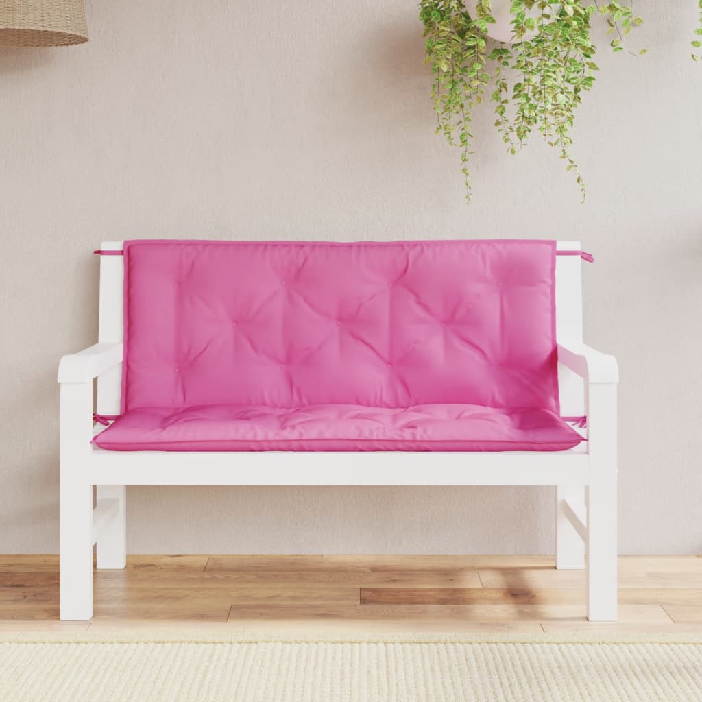 Almofadões p/ banco de jardim 2 pcs 120x50x7 cm tecido rosa