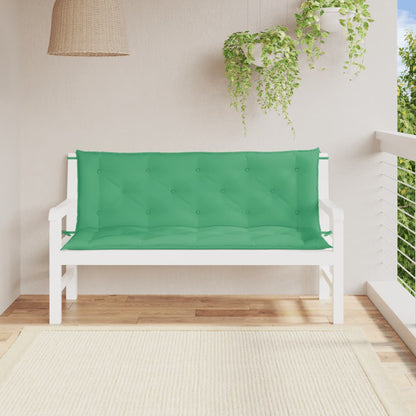 Almofadões banco jardim 2 pcs 150x50x7cm tecido oxford verde