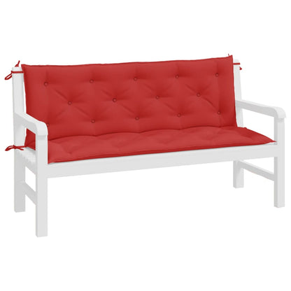 Almofadões banco jardim 2 pcs 150x50x7cm tecido oxford vermelho