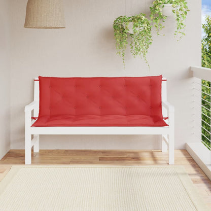 Almofadões banco jardim 2 pcs 150x50x7cm tecido oxford vermelho