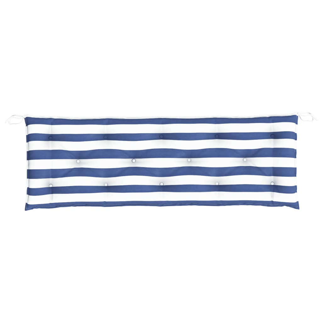 Almofadões p/ banco jardim 2 pcs 150x50x7 cm tecido azul/branco