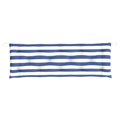 Almofadões p/ banco jardim 2 pcs 150x50x7 cm tecido azul/branco