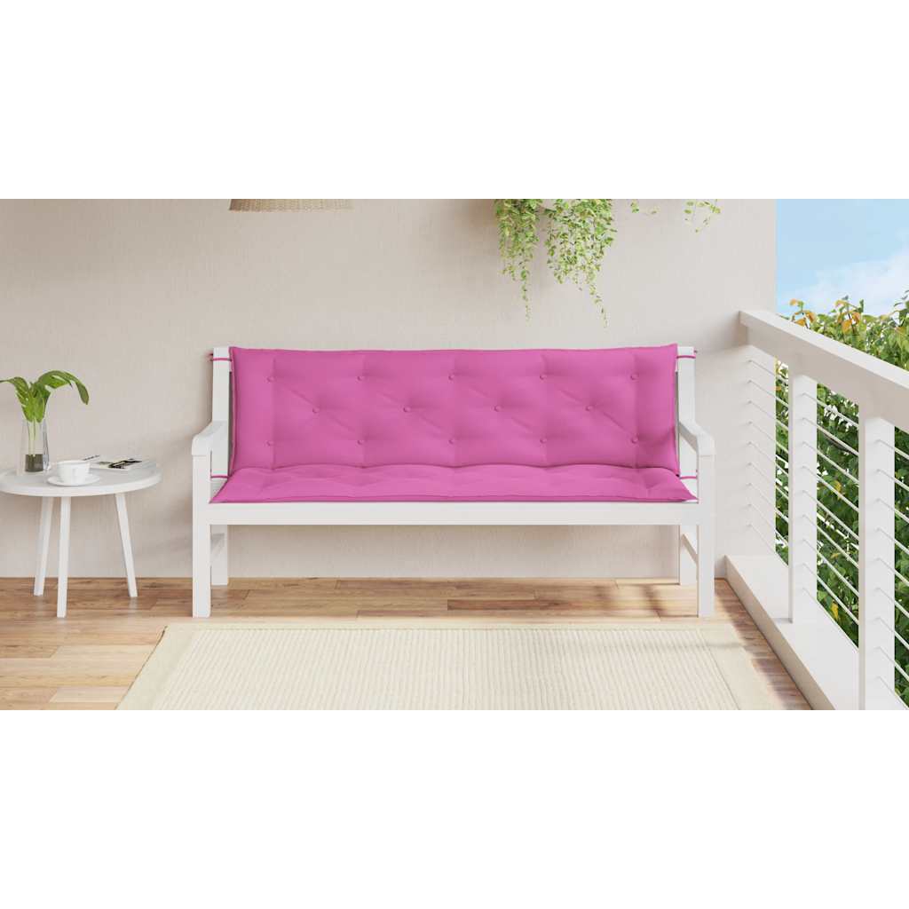 Almofadões p/ banco de jardim 2 pcs 150x50x7 cm tecido rosa