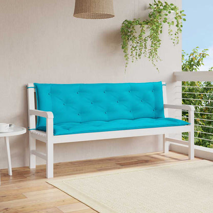 Almofadões p/ banco de jardim 2 pcs 150x50x7 cm tecido turquesa