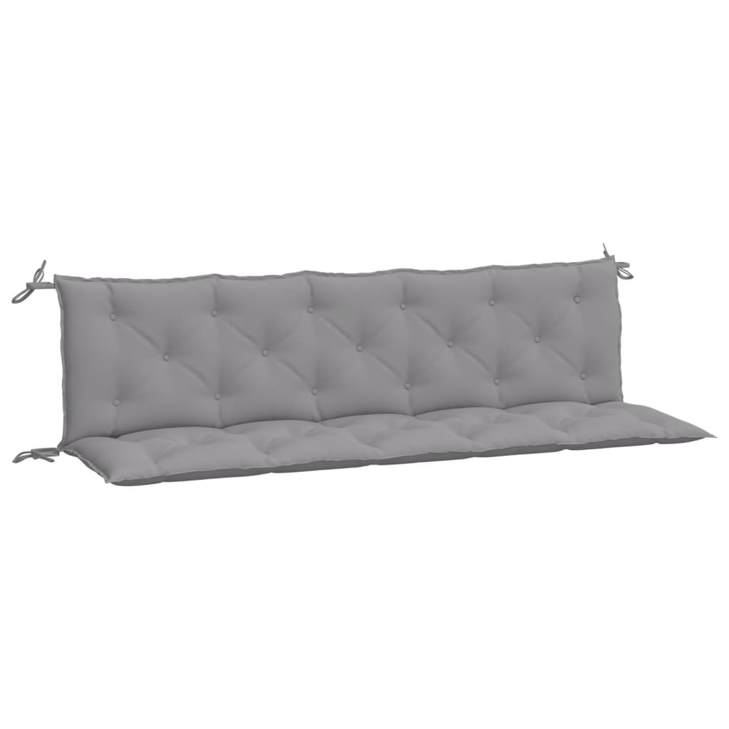 Almofadões banco jardim 2 pcs 180x50x7cm tecido oxford cinzento