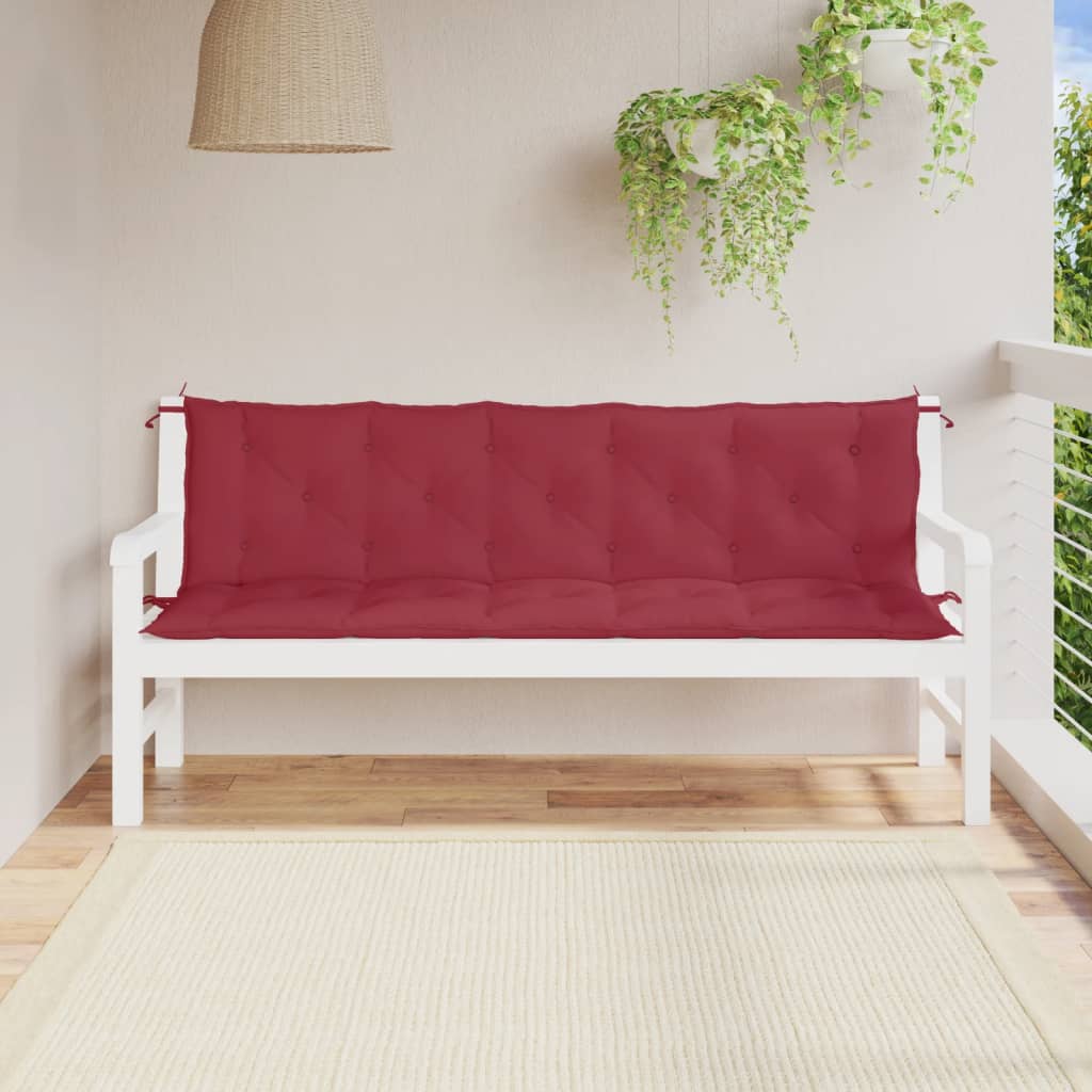 Almofadões banco jardim 2 pcs tecido oxford vermelho tinto