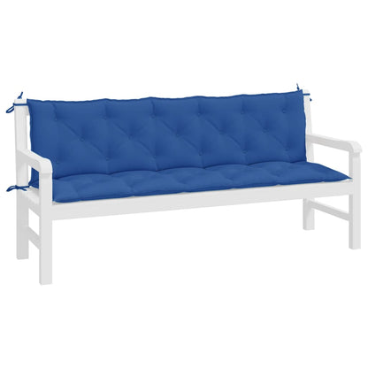 Almofadões banco jardim 2 pcs 180x50x7cm tecido oxford azul