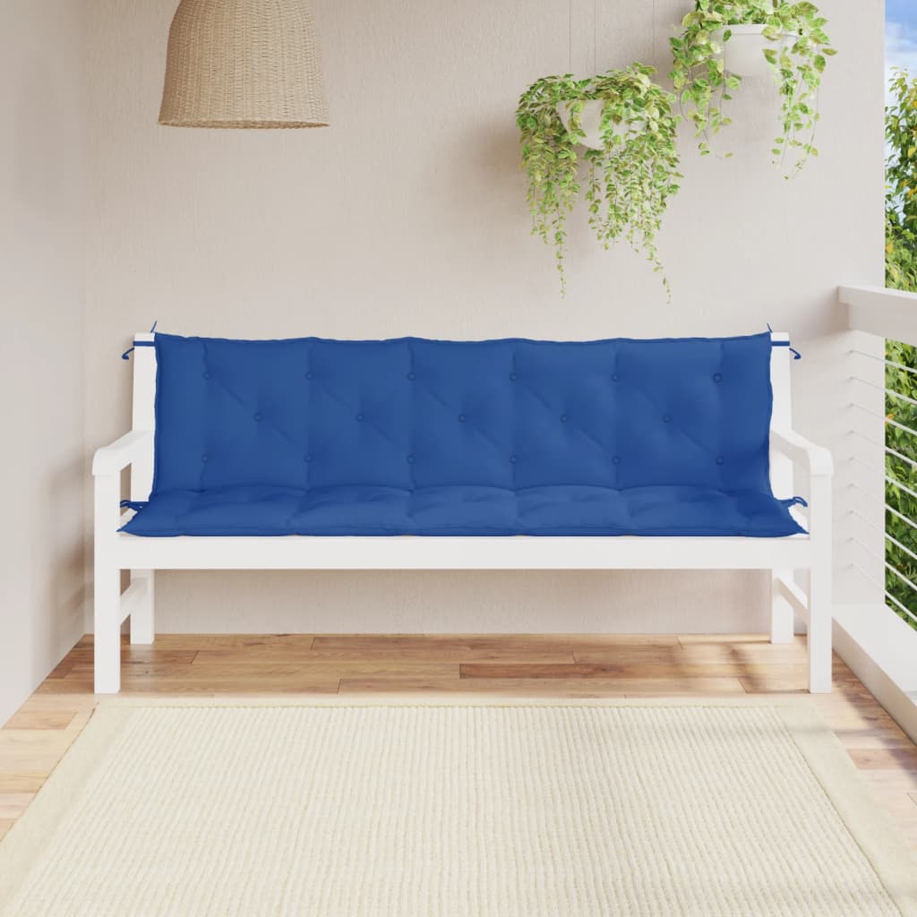 Almofadões banco jardim 2 pcs 180x50x7cm tecido oxford azul