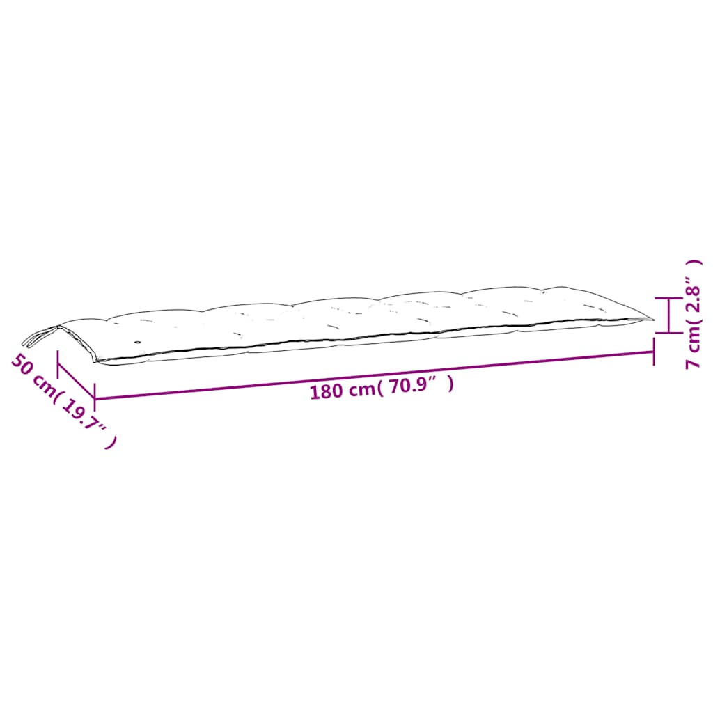 Almofadões para bancos de jardim 2 pcs tecido oxford turquesa