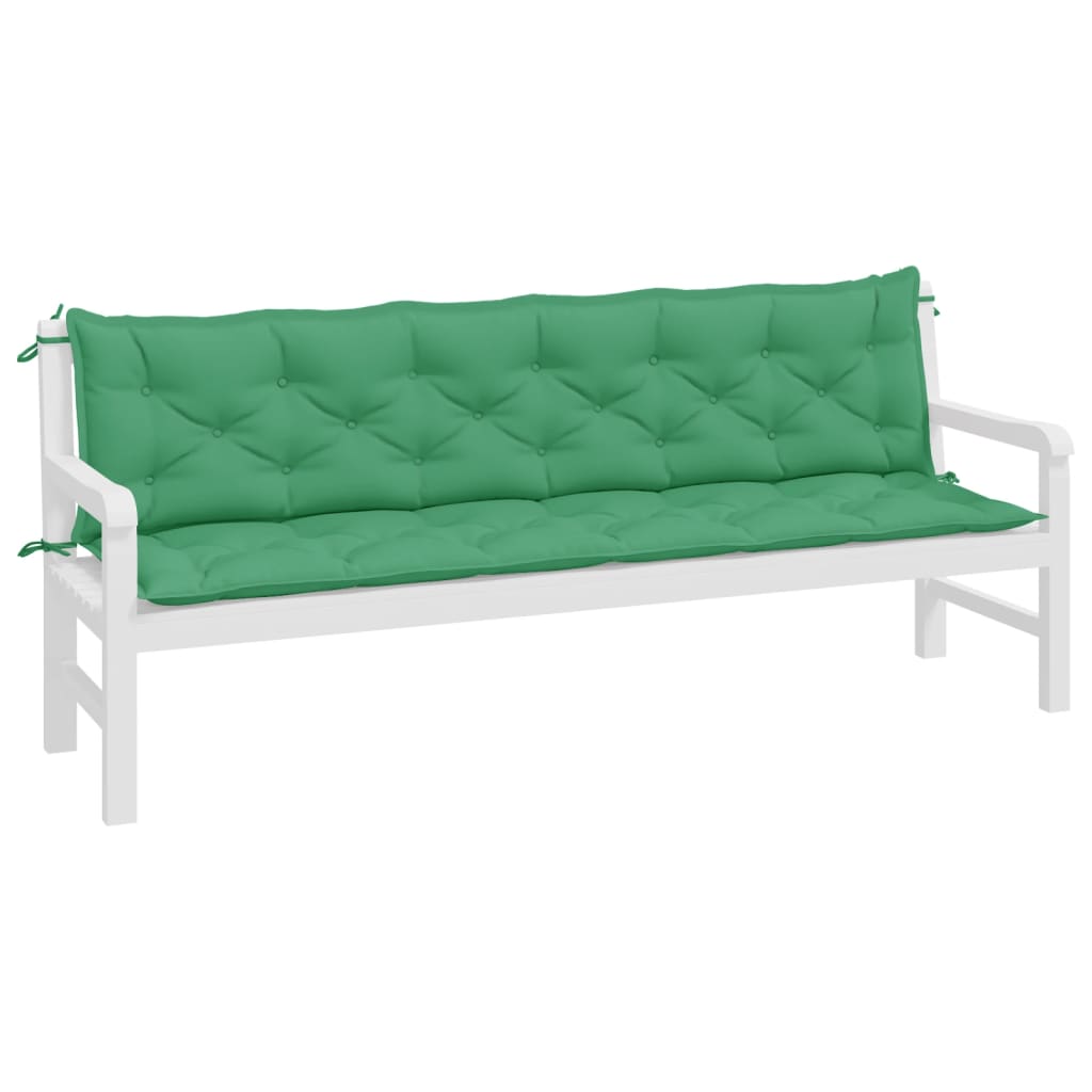 Almofadões banco jardim 2 pcs 200x50x7cm tecido oxford verde