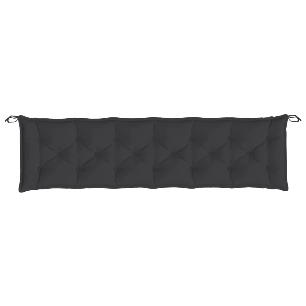 Almofadões banco jardim 2 pcs 200x50x7cm tecido oxford preto