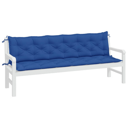 Almofadões banco jardim 2 pcs 200x50x7cm tecido oxford azul