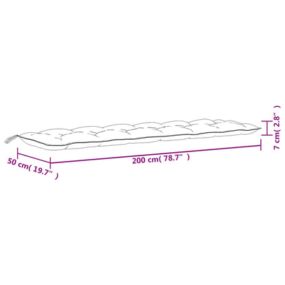 Almofadões banco jardim 2 pcs 200x50x7 cm tecido padrão folhas