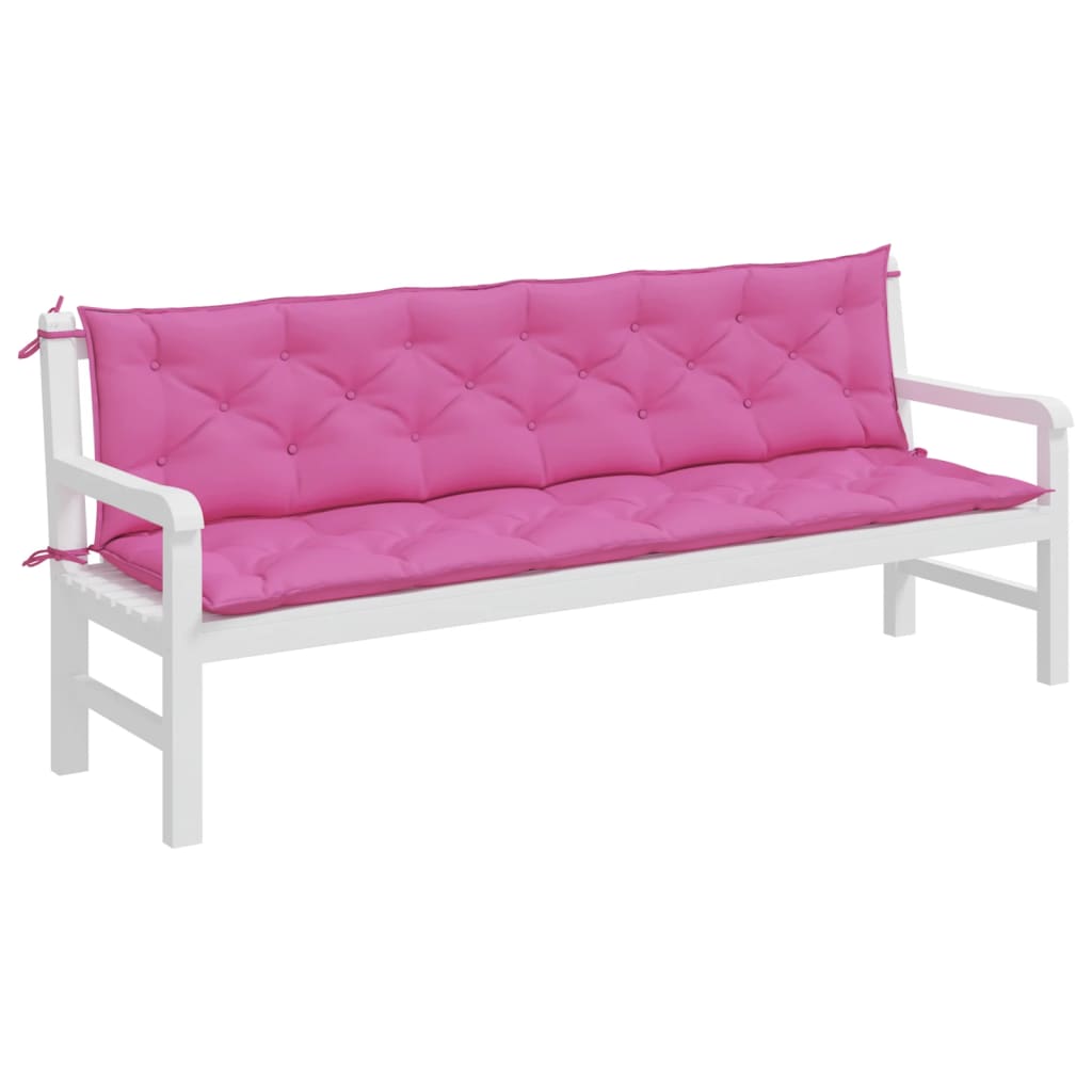 Almofadões p/ banco de jardim 2 pcs 200x50x7 cm tecido rosa