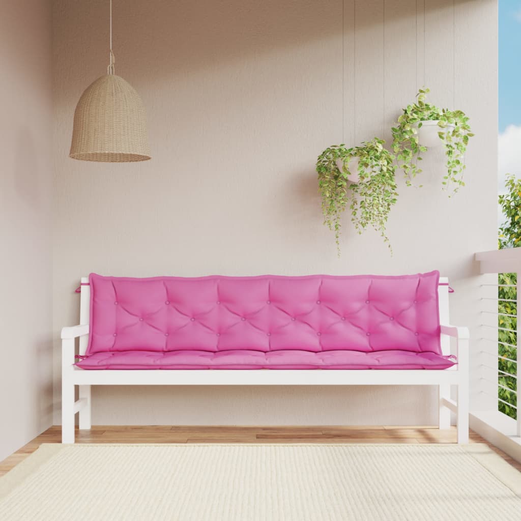 Almofadões p/ banco de jardim 2 pcs 200x50x7 cm tecido rosa