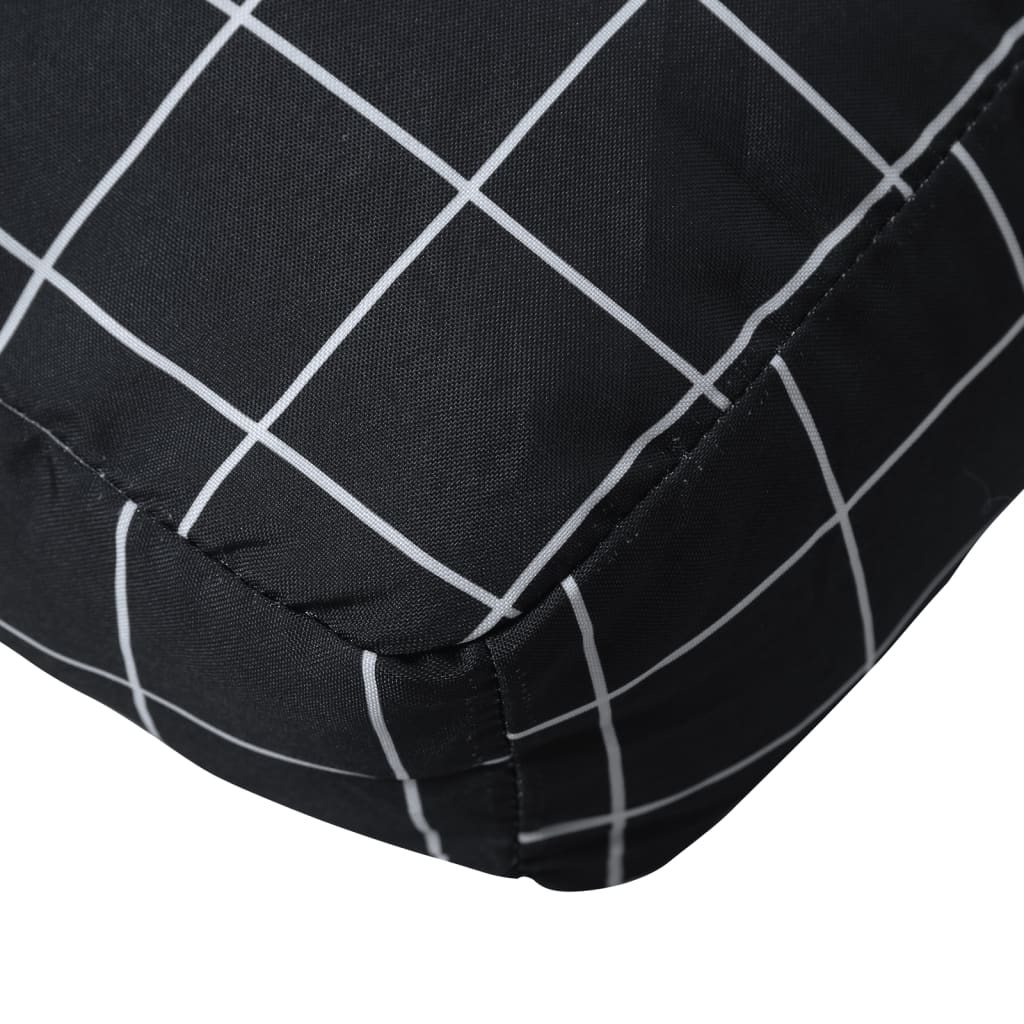 Almofadões p/ paletes 2 pcs tecido oxford padrão xadrez preto