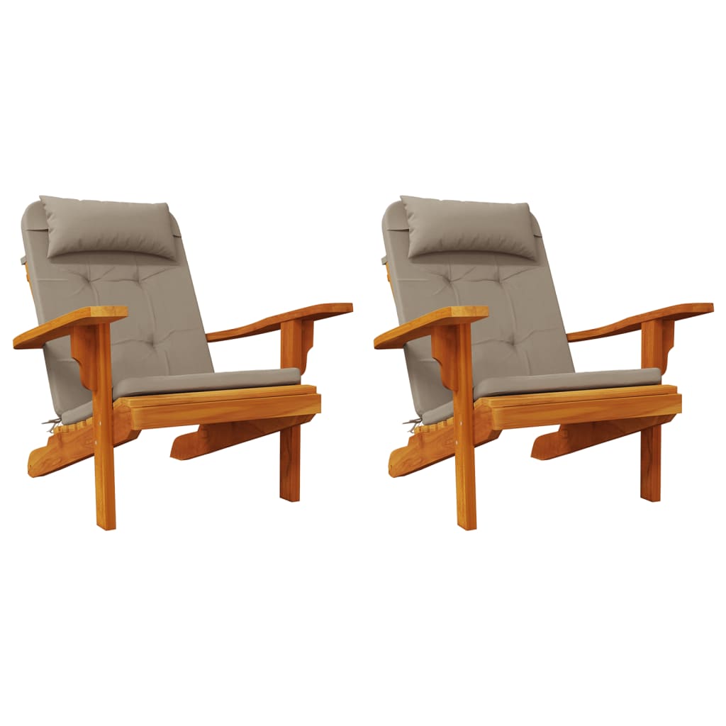 Almofadões cadeira adirondack 2pcs tecido oxf cinza-acastanhado