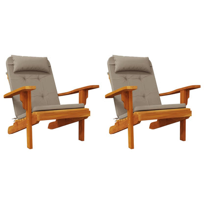 Almofadões cadeira adirondack 2pcs tecido oxf cinza-acastanhado