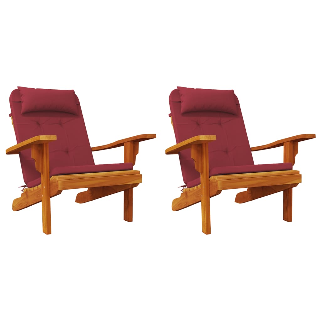 Almofadões cadeira adirondack 2pcs tecido oxford vermelho tinto