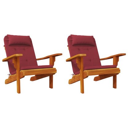 Almofadões cadeira adirondack 2pcs tecido oxford vermelho tinto