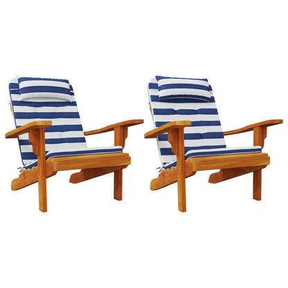 Almofadões p/ cadeira adirondack 2pcs tecido oxford azul/branco