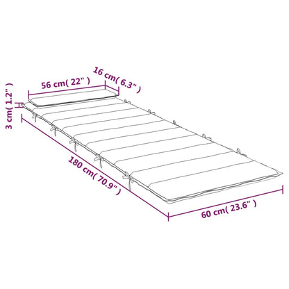 Almofadão p/ espreguiçadeira 180x60x3cm tecido oxford cor creme