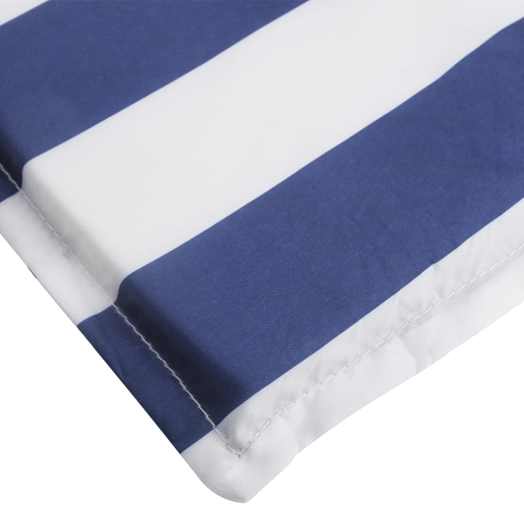 Almofadão p/ espreguiçadeira 180x60x3 tecido oxford azul/branco