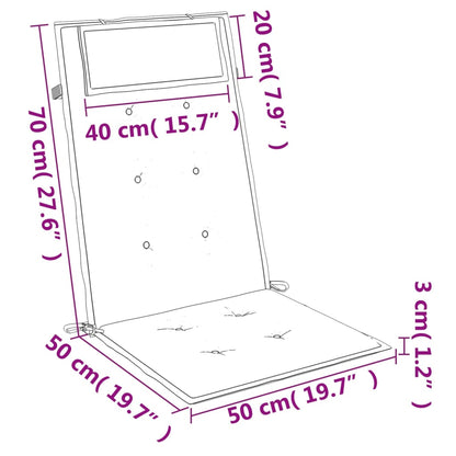 Almofadões p/ cadeira encosto alto 4 pcs tecido oxford cinzento